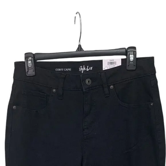 NWT New Style & Co Womens Size 10 Curvy Fit Slimming Pocket Capri Jeans - Picture 2 of 6